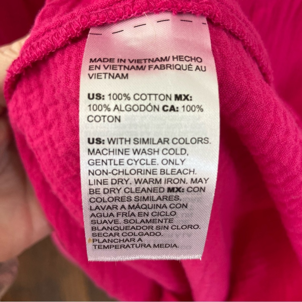 Chico’s Tiered Maxi Dress Gauze Pink Resort Lagenlook Cotton Cottagecore 1 Med - Picture 6 of 6